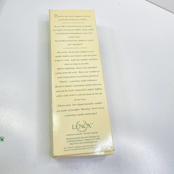 VTG Lenox beeswax candle, taper candle, white candle - Picture 7 of 8